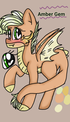 Size: 540x938 | Tagged: safe, artist:cocolove2176, imported from derpibooru, oc, oc only, dracony, dragon, hybrid, pony, blushing, eyelashes, female, heart eyes, interspecies offspring, offspring, parent:applejack, parent:spike, parents:applespike, reference sheet, simple background, transparent background, wingding eyes