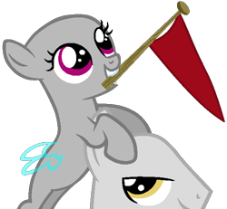 Size: 619x572 | Tagged: safe, artist:shiibases, imported from derpibooru, oc, oc only, earth pony, pegasus, bald, base, duo, earth pony oc, eyelashes, female, filly, flag, male, mouth hold, pegasus oc, simple background, smiling, stallion, transparent background, wings