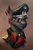 Size: 2160x3276 | Tagged: safe, artist:richmay, imported from derpibooru, oc, oc only, oc:synovial, changeling, equestria at war mod, bust, cap, changeling oc, clothes, german, glasses, hat, military, military uniform, portrait, solo, uniform, world war ii