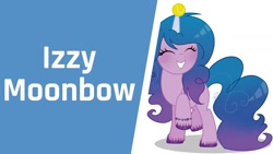 Size: 1280x720 | Tagged: artist needed, safe, imported from derpibooru, izzy moonbow, unicorn, spoiler:g5, ball, g5, horn, horn guard, horn impalement, izzy's tennis ball, solo, tennis ball