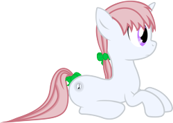 Size: 3424x2438 | Tagged: safe, artist:cranberry-tofu, imported from derpibooru, oc, oc only, oc:whisper call, pony, unicorn, bow, female, lying down, mare, prone, simple background, solo, tail bow, transparent background, vector