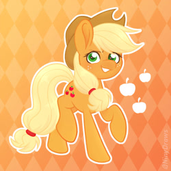 Size: 1796x1797 | Tagged: safe, artist:ninnydraws, imported from derpibooru, applejack, earth pony, pony, cowboy hat, female, grin, hat, heart, heart eyes, looking at you, mare, simple background, smiling, solo, wingding eyes