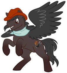 Size: 856x937 | Tagged: safe, artist:koobicorn, imported from derpibooru, pegasus, pony, cowboy hat, crossover, female, hat, kurokoma saki, mare, ponified, solo, stetson, touhou