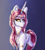 Size: 2518x2786 | Tagged: safe, artist:sugarypolecat, imported from derpibooru, oc, oc only, oc:lavender silverhorn, pony, unicorn, ear piercing, earring, eyeshadow, golden eyes, horn, horn ring, jewelry, makeup, necklace, piercing, pink mane, ring, solo, white body