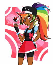 Size: 2800x3400 | Tagged: safe, artist:artellys, imported from derpibooru, rainbow dash, human, dark skin, humanized, pokémon