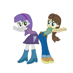 Size: 768x768 | Tagged: safe, artist:fierymoon, imported from derpibooru, heidi hay, tornado bolt, equestria girls, .ai available, .svg available, belt, best friends, boots, braid, braided pigtails, bump, bump bump sugar lump rump, butt to butt, butt touch, clothes, cute, cutie mark, cutie mark on clothes, duo, duo female, equestria girls-ified, female, grin, headband, heidibetes, horseshoes, hurricane storm, pants, shirt, shoes, simple background, skirt, smiling, svg, t-shirt, tornado, tornadorable, transparent background, twisty doo, vector