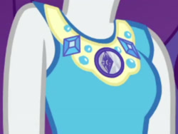 Size: 2550x1920 | Tagged: safe, imported from derpibooru, screencap, rarity, camping must-haves, equestria girls, equestria girls series, spoiler:eqg series (season 2), boobshot, breasts, clothes, cropped, cutie mark, cutie mark on clothes, female, geode of shielding, magical geodes, pictures of chests, rarity peplum dress, solo, solo female