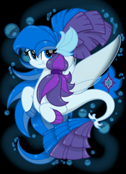 Size: 540x745 | Tagged: safe, artist:skynight225, imported from derpibooru, oc, oc only, pegasus, pony, seapony (g4), blue eyes, dorsal fin, eyelashes, female, fins, fish tail, flowing mane, flowing tail, ocean, seaponified, simple background, smiling, solo, species swap, swimming, tail, transparent background, underwater, water, wings