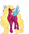 Size: 3000x3497 | Tagged: safe, artist:umbrapone, artist:undead_and_tired, imported from derpibooru, oc, oc only, oc:crystal purity, alicorn, crystal pony, pony, alicorn oc, blue wings, crystal, crystal wings, ethereal mane, ethereal tail, horn, red body, requested art, solo, wings