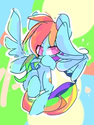 Size: 768x1024 | Tagged: safe, artist:pnpn_721, imported from derpibooru, rainbow dash, pegasus, pony, flying, sketch, solo, spread wings, wings