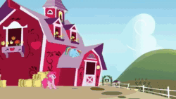 Size: 640x360 | Tagged: safe, edit, edited screencap, imported from derpibooru, screencap, sound edit, gummy, pinkie pie, rainbow dash, alligator, earth pony, pegasus, pony, ponies: the anthology, griffon the brush off, party of one, season 1, a flock of seagulls, animated, apple, apple tree, food, ponies the anthology, song, sound, tree, webm