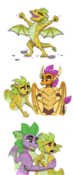 Size: 700x1687 | Tagged: safe, artist:celestial-rainstorm, imported from derpibooru, smolder, spike, oc, oc:cinder, armor, offspring, older, older spike, parent:princess ember, parent:smolder, parent:spike, parents:emberspike, parents:spolder