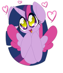 Size: 1670x1930 | Tagged: safe, artist:ladylullabystar, imported from derpibooru, twilight sparkle, alicorn, pony, floating heart, heart, heart eyes, simple background, solo, transparent background, twilight sparkle (alicorn), two toned wings, wingding eyes, wings