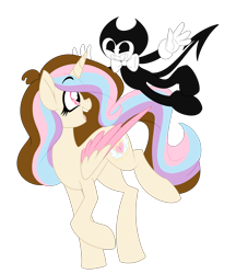 Size: 1670x1930 | Tagged: safe, artist:ladylullabystar, imported from derpibooru, oc, oc:lita sparkle, alicorn, pony, bendy, bendy and the ink machine, female, ink demon, mare, simple background, transparent background