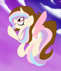 Size: 1670x1930 | Tagged: safe, artist:ladylullabystar, imported from derpibooru, oc, oc only, oc:lita sparkle, alicorn, pony, female, mare, solo, two toned wings, wings