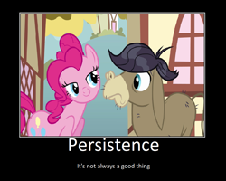 Size: 1099x880 | Tagged: safe, artist:thejboy88, edit, edited screencap, imported from derpibooru, screencap, cranky doodle donkey, pinkie pie, a friend in deed, demotivational poster, meme, motivational poster