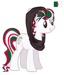 Size: 1800x2100 | Tagged: safe, artist:flowerdreamshy, imported from derpibooru, pony, algeria, nation ponies, ponified, simple background, solo, transparent background