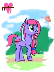 Size: 768x1024 | Tagged: safe, artist:windy breeze, imported from derpibooru, oc, oc only, butterfly, earth pony, pony, cloud, cutie mark, female, flower, gift art, mare, solo