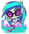 Size: 640x740 | Tagged: safe, artist:batipin, imported from derpibooru, dj pon-3, vinyl scratch, equestria girls, chibi, female, headphones, multiple variants, simple background, solo, transparent background