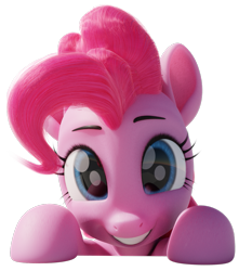 Size: 883x1000 | Tagged: safe, artist:therealdjthed, imported from derpibooru, pinkie pie, earth pony, pony, 3d, blender, cute, diapinkes, female, grin, mare, simple background, smiling, solo, transparent background