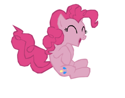 Size: 425x333 | Tagged: safe, artist:benpictures1, edit, edited screencap, imported from derpibooru, screencap, pinkie pie, earth pony, pony, power ponies (episode), cute, diapinkes, eyes closed, female, inkscape, jumping, mare, open mouth, simple background, solo, vector, white background