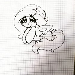 Size: 1080x1080 | Tagged: safe, artist:tessa_key_, imported from derpibooru, oc, oc only, pegasus, pony, eyelashes, female, graph paper, mare, pegasus oc, smiling, solo, traditional art, wings
