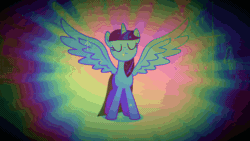 Size: 640x360 | Tagged: safe, edit, edited screencap, editor:theedgyduck, imported from derpibooru, screencap, twilight sparkle, alicorn, pony, magical mystery cure, animated, female, mare, psychedelic, rainbow, solo, tie dye, twilight sparkle (alicorn)