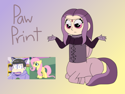 Size: 2048x1536 | Tagged: safe, artist:colorcodetheartist, imported from derpibooru, oc, oc:mystic magpie, oc:paw print, centaur, crossover, crossover shipping, interspecies offspring, offspring, osomatsu-san, parent:fluttershy, parent:ichimatsu matsuno, parents:ichishy, shipping