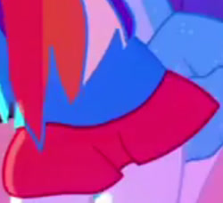 Size: 2107x1920 | Tagged: safe, imported from derpibooru, screencap, rainbow dash, rarity, a photo booth story, eqg summertime shorts, equestria girls, ass, butt, butt shot, clothes, cropped, fall formal outfits, legs, pictures of legs, rainbutt dash, rear view, sexy, skirt