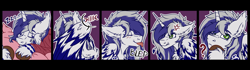 Size: 2600x732 | Tagged: safe, artist:fkk, imported from derpibooru, oc, oc only, alicorn, pony, alicorn oc, angry, commission, emoji, female, horn, mare, shy, sleeping, solo, solo female, sticker set, wings