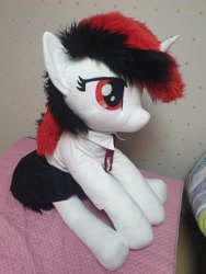 Size: 3024x4032 | Tagged: safe, artist:megatarot, imported from derpibooru, oc, oc only, oc:blackjack, pony, unicorn, fallout equestria, fallout equestria: project horizons, clothes, fanfic art, irl, life size, photo, plushie, schoolgirl