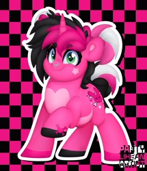 Size: 3447x4000 | Tagged: safe, artist:partylikeanartist, imported from derpibooru, oc, oc only, oc:fluffy star, pony, unicorn, abstract background, hooves, lineless, nose piercing, piercing, scene, scene hair, scene kid, solo