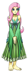 Size: 1170x3000 | Tagged: source needed, safe, artist:artemis-polara, imported from derpibooru, fluttershy, equestria girls, adorasexy, ankle bracelet, anklet, barefoot, bracelet, breasts, busty fluttershy, choker, chokershy, cleavage, clothes, cute, dress, feet, jewelry, ribbon, sexy, shyabetes, simple background, smiling, solo, transparent background