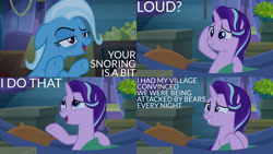 Size: 1280x720 | Tagged: safe, edit, edited screencap, editor:quoterific, imported from derpibooru, screencap, starlight glimmer, trixie, road to friendship, collage, hammock, trixie's wagon