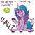 Size: 1200x1200 | Tagged: safe, artist:erenerakhard, artist:erynerikard, imported from derpibooru, izzy moonbow, pony, unicorn, ball, cute, digital art, female, g5, gradient mane, izzy's tennis ball, izzybetes, mare, sitting, smiling, solo, tennis ball, that pony sure does love tennis balls, unshorn fetlocks