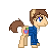 Size: 106x96 | Tagged: safe, artist:amgiwolf, imported from derpibooru, oc, oc only, oc:applewolf, earth pony, pony, animated, base used, blinking, blushing, clothes, earth pony oc, gif, grin, male, pixel art, simple background, smiling, solo, stallion, transparent background