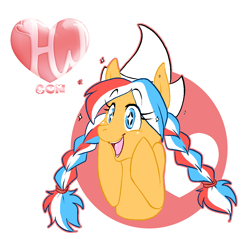 Size: 1182x1145 | Tagged: safe, artist:genolover, imported from derpibooru, oc, oc only, oc:ember, oc:ember (hwcon), pony, dutch, hearth's warming con, mascot, solo, starry eyes, wingding eyes