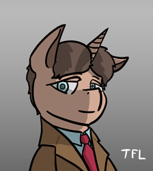 Size: 2116x2357 | Tagged: safe, artist:tofuslied-, imported from derpibooru, pony, unicorn, bust, clothes, lidded eyes, looking at you, necktie, portrait, solo, suit