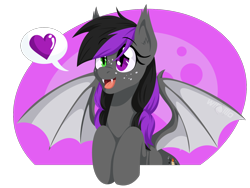 Size: 1600x1200 | Tagged: safe, artist:willoillo, imported from derpibooru, oc, oc only, oc:candlelight sonata, bat pony, pony, bat pony oc, bat wings, female, heterochromia, solo, wings