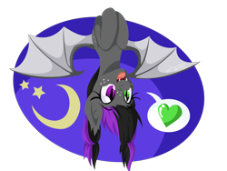 Size: 1600x1200 | Tagged: safe, artist:willoillo, imported from derpibooru, oc, oc only, oc:candlelight sonata, bat pony, pony, bat pony oc, bat wings, female, heterochromia, solo, upside down, wings