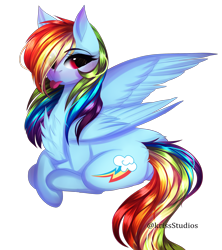 Size: 2031x2291 | Tagged: safe, artist:1fresita, artist:krissstudios, imported from derpibooru, rainbow dash, pony, :p, backwards cutie mark, chest fluff, eye clipping through hair, lying down, prone, simple background, solo, tongue out, transparent background
