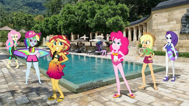 My Little Pony Girls Rainbow Dash and Twilight Sparkle Swimsuit 