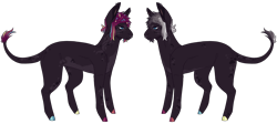Size: 5500x2468 | Tagged: safe, artist:sleepy-nova, imported from derpibooru, oc, oc:obsidian stone, earth pony, pony, hoof polish, magical lesbian spawn, male, offspring, painted hooves, parent:pinkie pie, parent:tempest shadow, parents:tempestpie, simple background, solo, stallion, transparent background