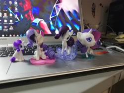 Size: 4608x3456 | Tagged: safe, imported from derpibooru, rarity, pony, unicorn, commonity, computer, figurine, freeny's hidden dissectibles, laptop computer, multeity, photo, self ponidox, toy