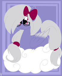 Size: 1670x2030 | Tagged: safe, artist:ladylullabystar, imported from derpibooru, oc, oc only, pegasus, pony, cloud, female, glasses, lying down, mare, prone, solo, two toned wings, wings