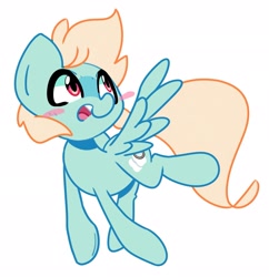 Size: 1980x2048 | Tagged: safe, artist:kindakismet, imported from derpibooru, oc, oc only, oc:cloud gazer, pegasus, pony, blushing, flying, solo, spread wings, wings