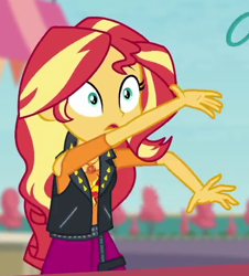 Size: 524x580 | Tagged: safe, imported from derpibooru, screencap, sunset shimmer, equestria girls, equestria girls series, rollercoaster of friendship, cropped, geode of empathy, magical geodes, solo, throwing