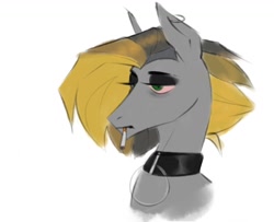 Size: 1620x1318 | Tagged: safe, artist:snowbound_wing, imported from derpibooru, oc, oc only, pony, cigarette, collar, ear piercing, earring, jewelry, lidded eyes, piercing, sketch, smoking, solo