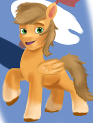 Size: 616x815 | Tagged: safe, artist:jbond, imported from derpibooru, oc, oc only, oc:jacky breeze, pegasus, pony, abstract background, g5, male, open mouth, pegasus oc, raised hoof, solo, solo focus, stallion, style emulation