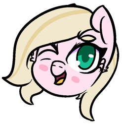 Size: 671x679 | Tagged: safe, artist:lazerblues, imported from derpibooru, oc, oc only, oc:connie amore, earth pony, pony, blushing, simple background, solo, transparent background